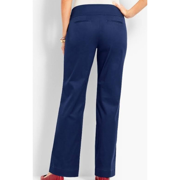 NWT Talbots Sz 2P Navy Wide Leg Sailor Pants, White Buttons - Picture 5 of 5